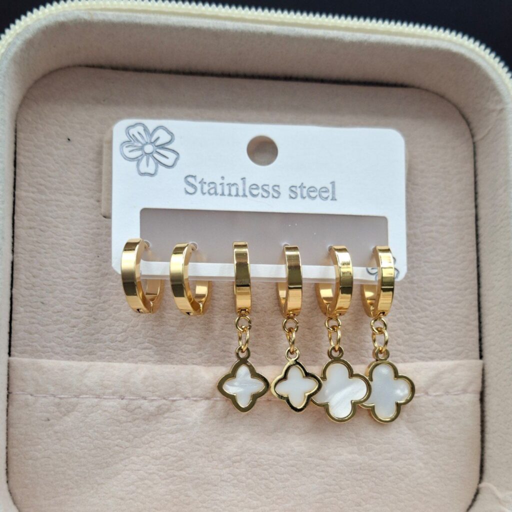 3-pairs-van-cleef-white-clover-earrings-set