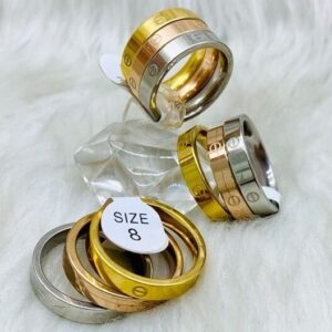 انگشتر استیل طرح کارتیر (Cartier) - پک ۳ رنگ