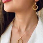 نیم‌ست ژوپینگ طرح دایره تراش‌خورده طلایی - ضد حساسیت و رنگ ثابت