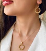 نیم‌ست ژوپینگ طرح دایره تراش‌خورده طلایی - ضد حساسیت و رنگ ثابت