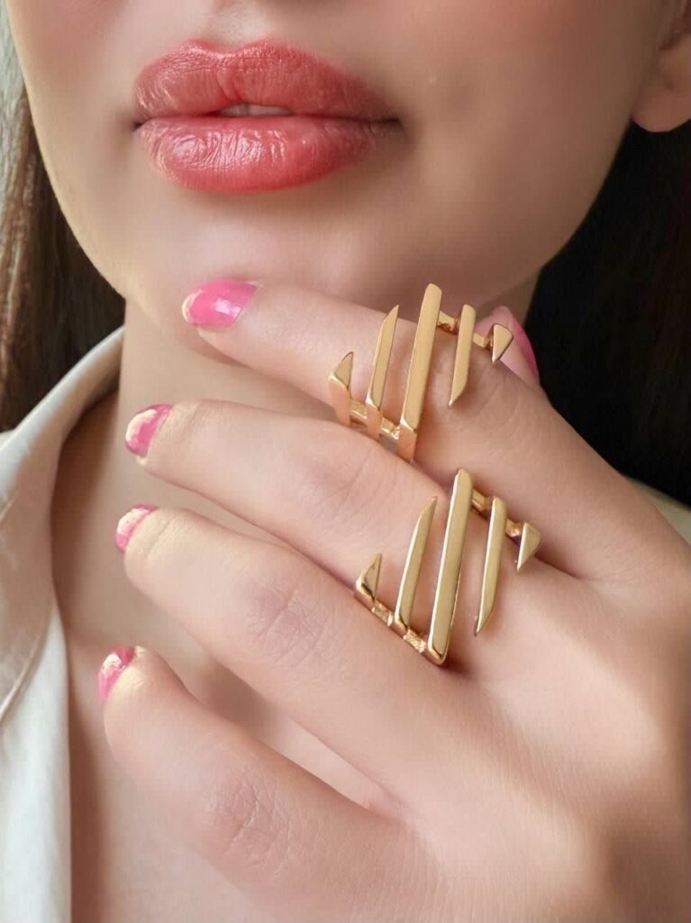 انگشتر ژوپینگ طرح هندسی
