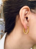 gold-steel-minimal-matte-hoop-earrings