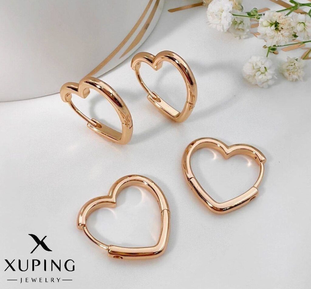 گوشواره حلقه‌ای طرح قلب