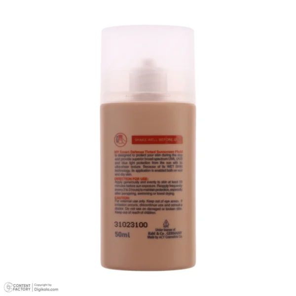 ضد آفتاب فلوئید رنگی مای مدل اسمارت دیفنس با SPF50 حجم 50 میلی لیتر (فاقد چربی) - Image 4