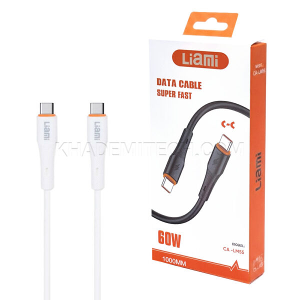کابل شارژ دو سر تایپ سی لیامی مدل LIAMI CA-LM55 60W سفید طول 1 متر - Image 4