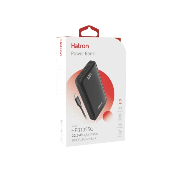 پاوربانک هترون مدل HPB1055G با ظرفیت 10000میلی آمپر ساعت - Image 3